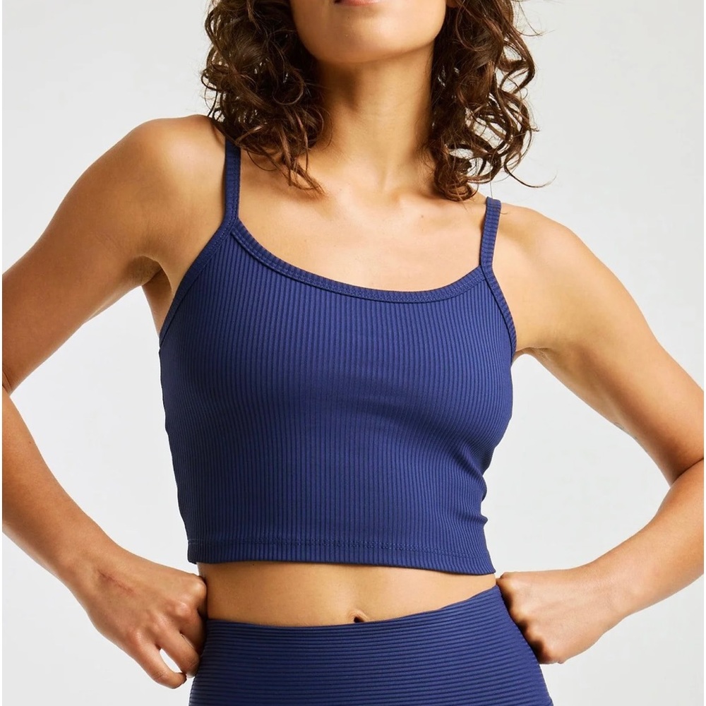 Year of Ours Ribbed Bralette Tank (Navy, S)